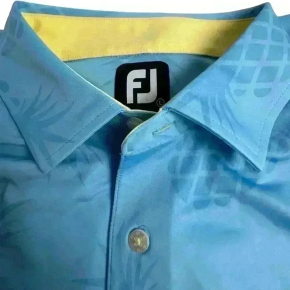 FootJoy Men's Pineapple Polo Shirt Blue Size L Limited Edition Casual - Picture 11 of 16